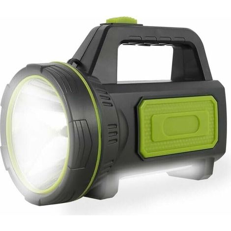 Lampe torche LED d'extérieur - Batterie rechargeable haute puissance longue durée avec éclairage latéral - 1 pièce, verte (1/3)