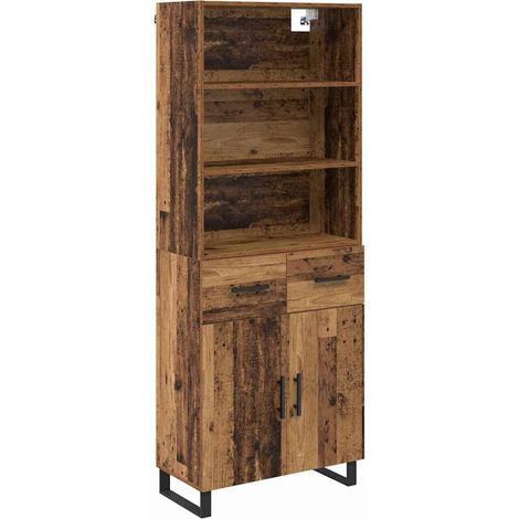 Maison Exclusive - Aparador alto con cajón 2 pcs Madera vieja Mad