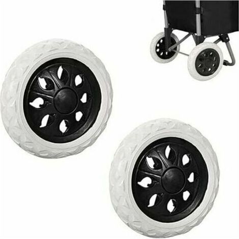 Roues de caddie en caoutchouc 2 pièces Roues en plastique avec mousse 3.5D x 16W x 16H cm Roulement silencieux pour chariots