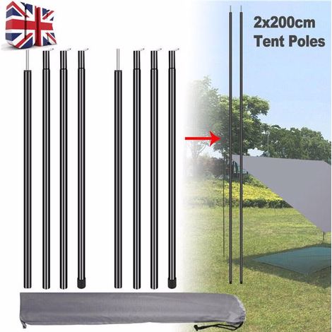 Adjustable Telescopic Steel Tent Poles for Camping-Lightweight Canopy Support with Carry Bag,50-205cm Height Range,Durable Design