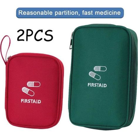 LYERCW -Trousse de Secours,Mini Trousse de Premiers soins étanche,Trousse Pharmacie Voyage Portable,Sac de Rangement de Médicaments Vide (1/4)