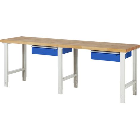Rau Werkbank höhenverstellbar 7001A1, B2500xT700xH790-1140mm, 1x Schublade-TA (1/5)