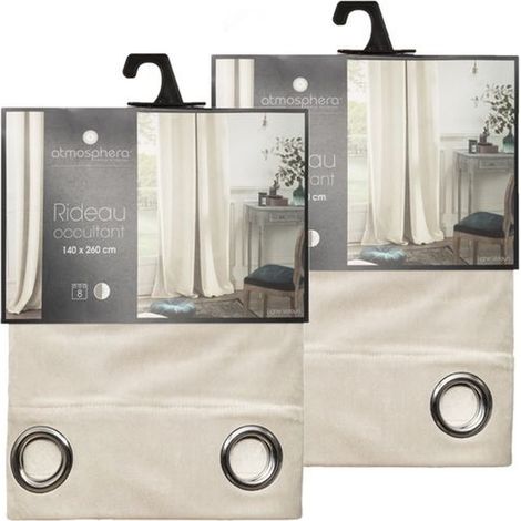 Lot de 2 rideaux occultants en velours à 8 œillets DOLCE (1/4)