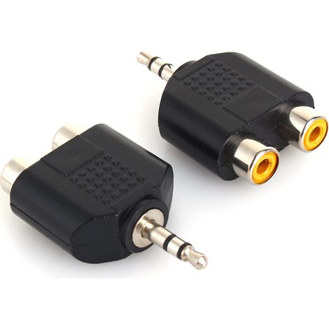 Adaptateur d'extension audio mono femelle : prise jack stéréo mâle 3,5 mm vers 2 prises RCA. (1/5)