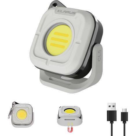 CL5 Small Camping Lamp, 1200mAh Rechargeable Work Light, 650lm Camping Lantern with 8 Lighting Modes, Magnetic Base, Hook Function, IPX5 for Camping, Outdoor