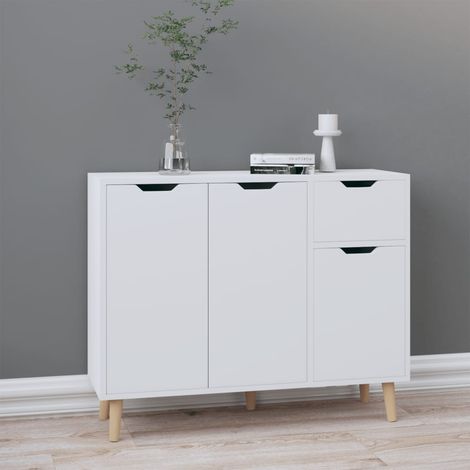 Aparador de madera contrachapada blanco 90x30x72 cm vidaXL (1/5)