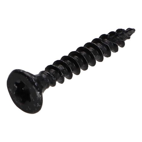 Vis bois TEKOR Tête fraisée Cranté 4X35 TORX T20 Acier zingué noir Filetage total Pointe antifendage type 17