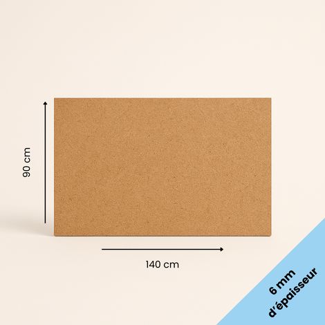 Plaque MDF brute 90x140 cm (900x1400 mm) - Épaisseur 6 mm - Découpe bois rectangulaire pour bricolage, déco, maquette, DIY
