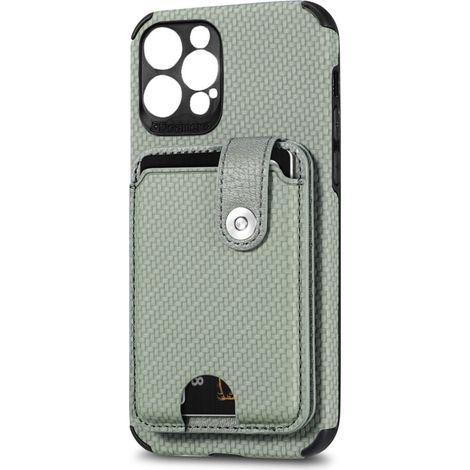 Una custodia a portafoglio per iPhone 14 Pro, realizzata in pelle, con supporto regolabile e scomparto per carte, e dotata di una comoda tracolla. (1/2)