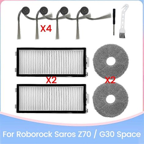 Lot de 10 pièces de rechange pour aspirateur robot Saros Z70 / G30 Space : accessoires, brosses latérales et filtres HEPA (1/5)