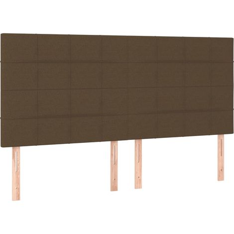 Maison Exclusive - Tête de lit marron foncé 200 x 5 x 118/128 cm Tissu (1/5)