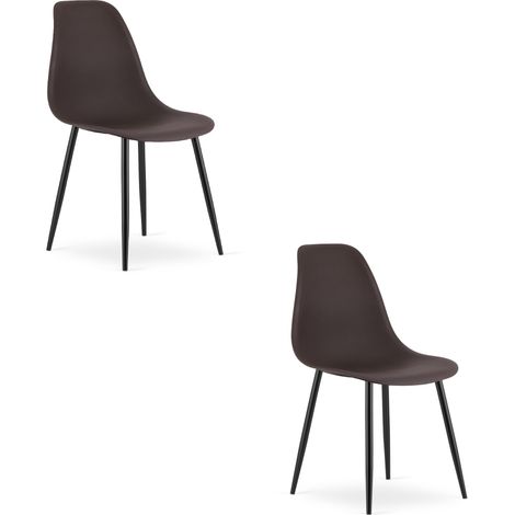 Silla WAT color café / patas negras x 2 (1/5)