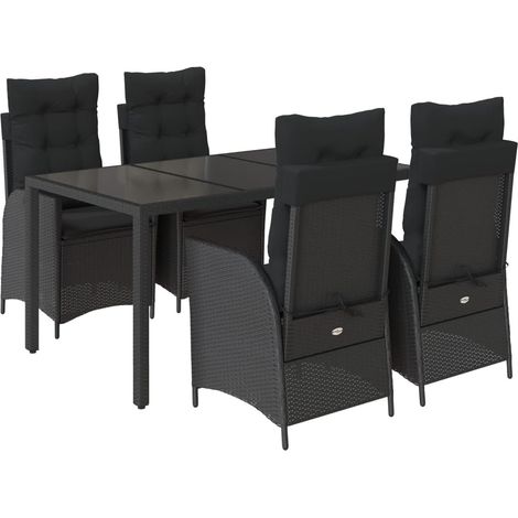 Maison Exclusive - Set de muebles jardín 5 pzas con cojines ratán (1/5)