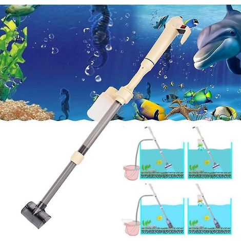 Aspirateur électrique pour aquarium, siphon à gravier, pompe à eau avec filtre, nettoyeur de sol, changeur d'eau, accessoire complet pour réservoir à poissons (1/5)