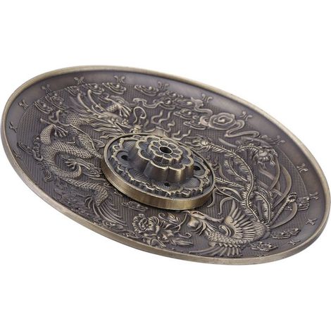 Brûleur d'encens en zinc motif dragon, cendrier décoratif pour autel bouddhiste, décoration intérieure style antique (1/5)