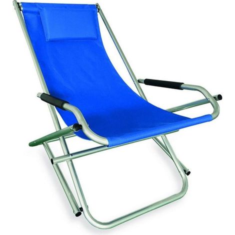 sdraio da giardino essenza "elba" in alluminio e pvc blu 60x97x70 cm