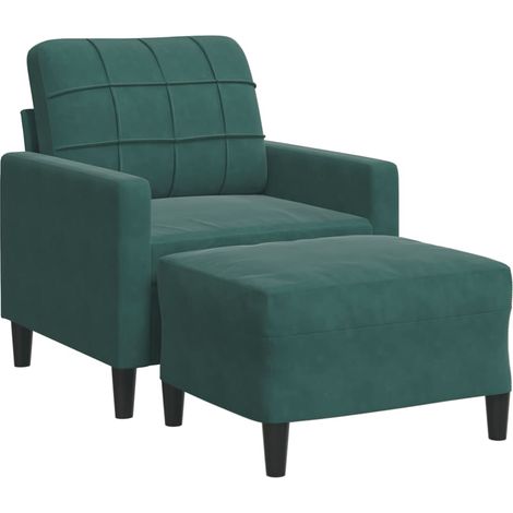 Maison Exclusive - Sessel mit Hocker Dunkelgrün 60 cm Samt