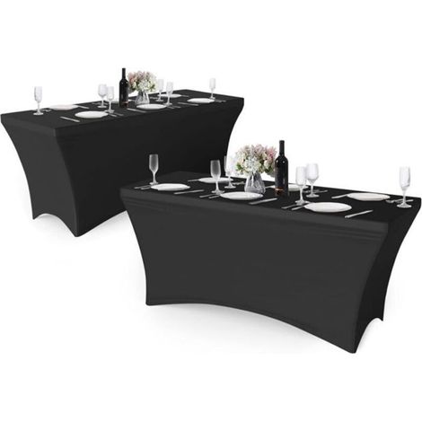 Nappe de table extensible - Élasthanne haute élasticité Poche élastique anti dérapante - Fête et banquet - Lot de 2 6ft (1/5)