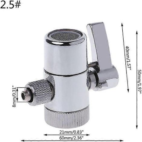 Inverseur de robinet pour filtre à eau, compatible avec les systèmes d'osmose inverse, pour tubes de 1/4", 2 5/8" et 3/8" - 2,5 (1/5)