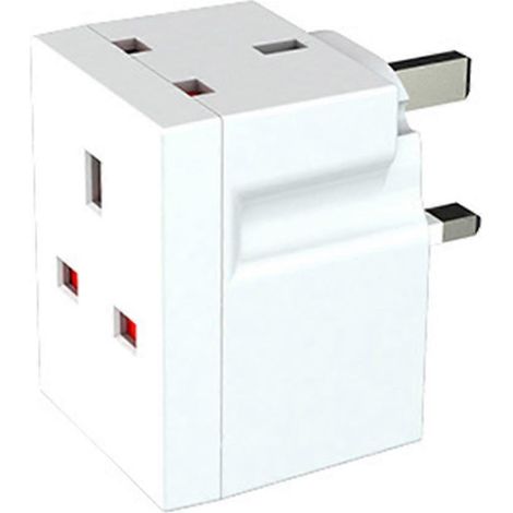 Adaptateur Secteur 13A avec Fusible pour Ordinateur Portable et TV, Multiprise 3 Prises 3 Broches (1/4)