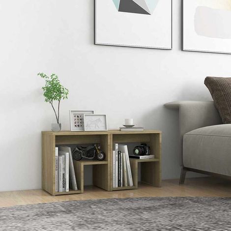 806335 vidaXL Bed Cabinets 2 pcs Sonoma Oak 40x30x40 cm Engineered Wood (1/5)