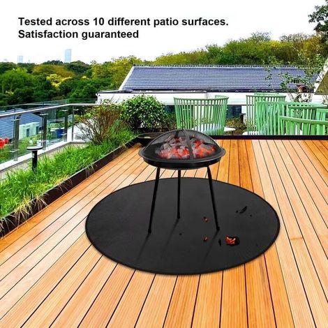 Tapete reutilizable grande para fogatas de patio/Tapete ignífugo/Tapete para brasas/Tapete protector para patio/Tapete redondo de 36" (1/4)