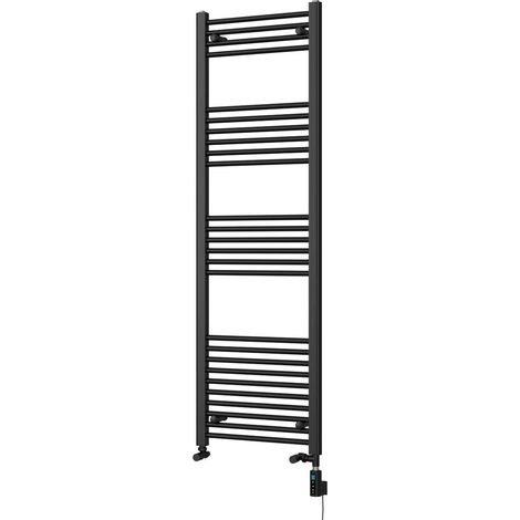 Zennor - Black Dual Fuel Towel Rail H1600mm x W500mm Thermostatic WIFI - Straight (1/3)