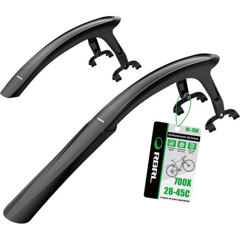 Garde-boue Vélo Gravel et Route Avant et Arrière Réglables pour Pneus 700x28-45C Amovibles sans Outil (1/5)