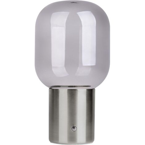 Naeve ALBERO Lampe de table cylindrique LED rechargeable à intensité variable, chromée, avec capteur tactile (1/5)