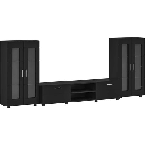 Maison Exclusive - Set mobile TV con cassetto FLORIN 3 pcs Nero Legno multistrato