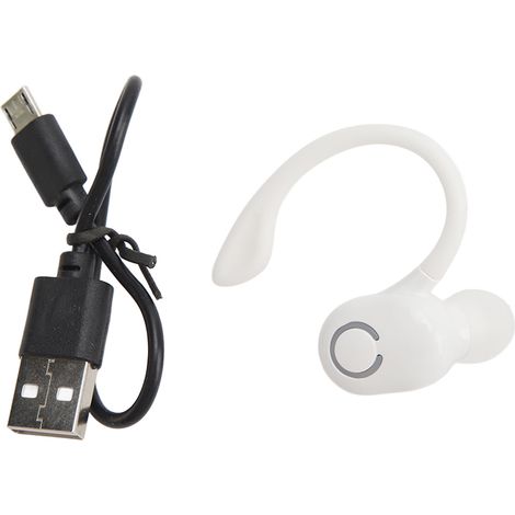 Casque Bluetooth V5.2 antibruit sans fil avec micro, écouteur oreillette longue veille ultra-léger pour camionneurs bureau blanc (1/5)