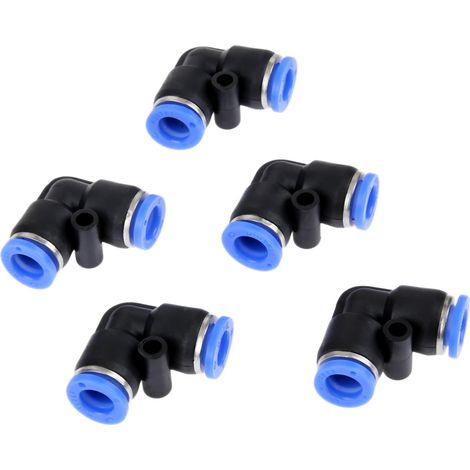 5pcs / lot Pièces pneumatiques Coude pneumatique Push in Raccord de raccords Plastique pour air/eau/tuyau d'eau/Tube Airline 8 mm Gaodpz (Couleur : Port Diameter 8mm) (1/5)