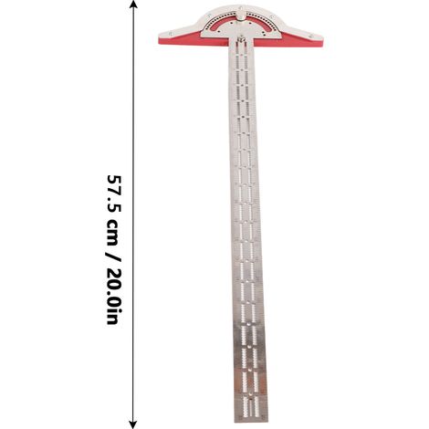 Rapporteur haute précision, outil de mesure d'angle en inox, règle d'angle pour menuiserie, mesureur de bords 20 pouces, instrument de traçage professionnel (1/5)