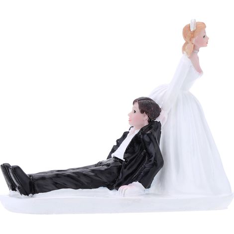 Articles de mariage, décorations de gâteaux en résine, poupées mariées et mariés, décorations pour la chambre nuptiale, cadeaux artisanaux, style : marié en fuite (1/5)