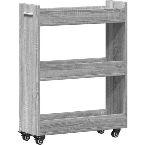 Maison Exclusive - Mobile con Ruote Grigio Sonoma 60x22x79 cm in Legno Multistrato