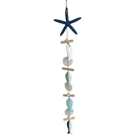 Ciondolo Stella Nautica e Pesce Marinaio Decorazione per la Casa, Accessorio in Stile Coastal, Regalo Originale e Unico