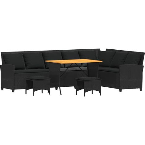 Maison Exclusive - 4tlg. Garten-Sofagarnitur mit Kissen L-Form Sc (1/5)