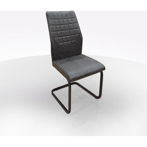 SEDIA MOD. ALYSSA METALLO NERO E TESSUTO VINTAGE GRIGIO (1/5)