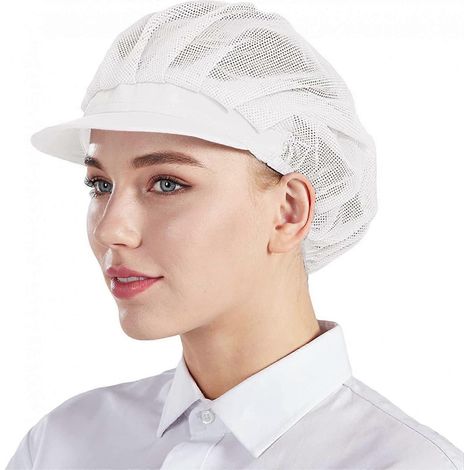 Lot de 3 toques de chef (54 x 56 cm) blanches, idéales pour la cuisine et la restauration.