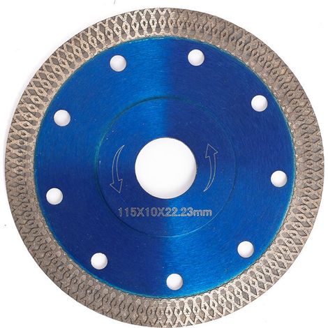 Disques de coupe diamantés 115 mm x 1,2 x 22,2 mm - Coupe rapide humide et sèche sur béton, marbre, carreaux de céramique, carreaux de granit, plâtre, disques de coupe pour meuleuse d'angle de 11,5 cm