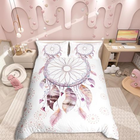 Parure de lit en plumes pour filles et femmes Ensemble de housse de couette pissenlit Champignon Housse de couette Plumes Plantes Housse de couette (1/5)