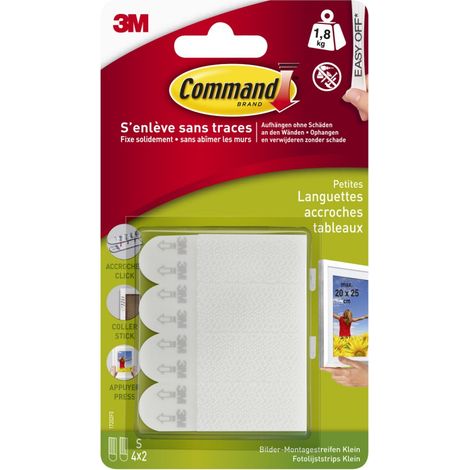 Juego de 8 pestañas adhesivas COMMAND tableros decorativos, blanco COMMAND (1/4)