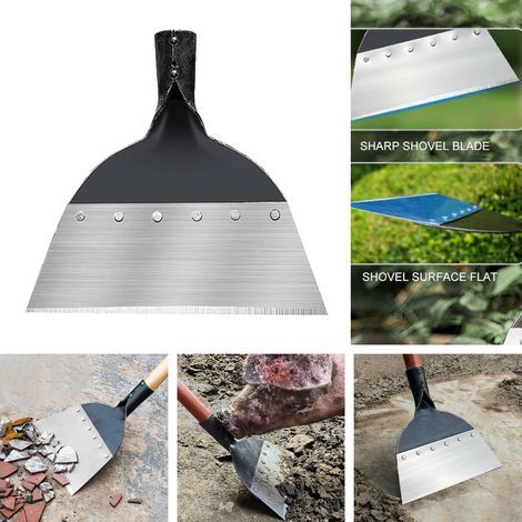 Pelle de jardin multifonctionnelle, pelle de jardin d'extérieur, pelle à gazon en acier au carbone massif 23 cm-Chrom (1/5)