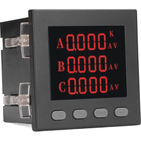 Combiné voltmètre-ampèremètre triphasé AC220V YG194UI-9X4, afficheur multifonction industriel, mesure tension et courant, panneau DIN, qualité pro. (1/5)