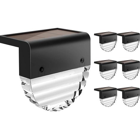 Solar-Gartenleuchten für den Außenbereich, 6-teiliges LED-Solar-Gartenleuchten-Set, warmweißes Licht und 7 Farbwechsel, IP55 wasserdicht für Zäune, Treppen, Garten (Ripple), Solar-Gartenleuchten