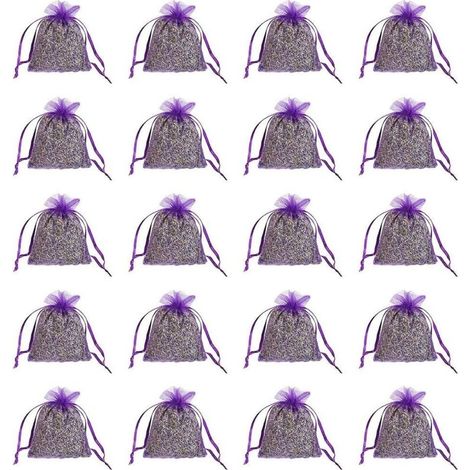 20 Beutel mit lila getrockneten französischen Lavendelbeuteln Basteltasche - Lavendelbeutel Wedding Toss, Home Fragrance Sachets Tiroirs Commodes (1/5)