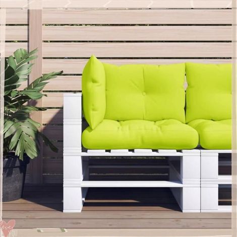 360867 Coussins de palette lot de 3 vert vif tissu (1/5)