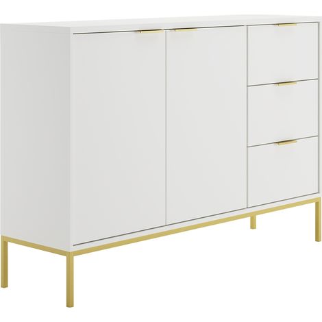 Buffet Seattle mit 3 Schubladen und 2 Türen, Weiß, 150cm