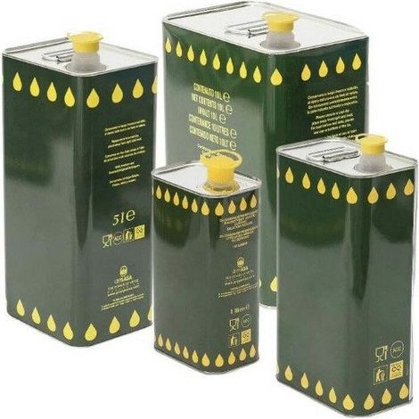 Contenitore per olio in banda stagnata con tappo ermetico e maniglia - 1 Lt