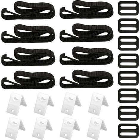 Sangles de Maintien, Kit de Fixation pour bâche Solaire de Piscine Attache Bache Piscine, Accessoires Enrouleur de Couverture Solaire pour Piscine Universelle enterrée (1/5)